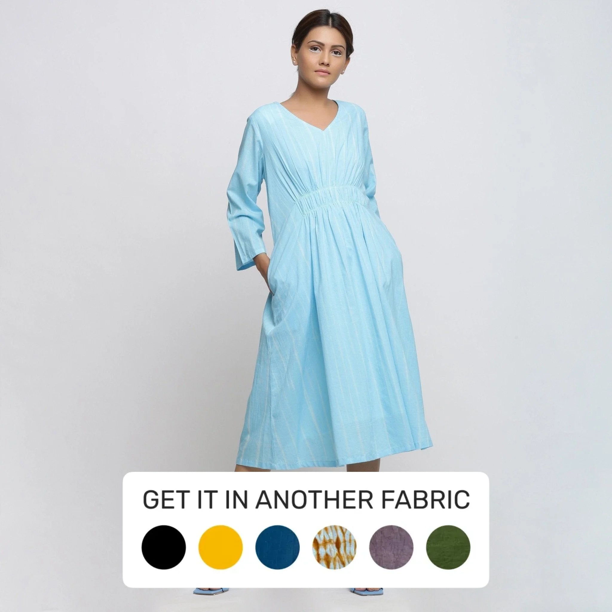 midi women's cotton tie dye dresses Blue Tie-Dye Fit and Flare Dress Collection: FLOURISH Women's Satin Spaghetti Strap tie detailing Color:Electric Leaf