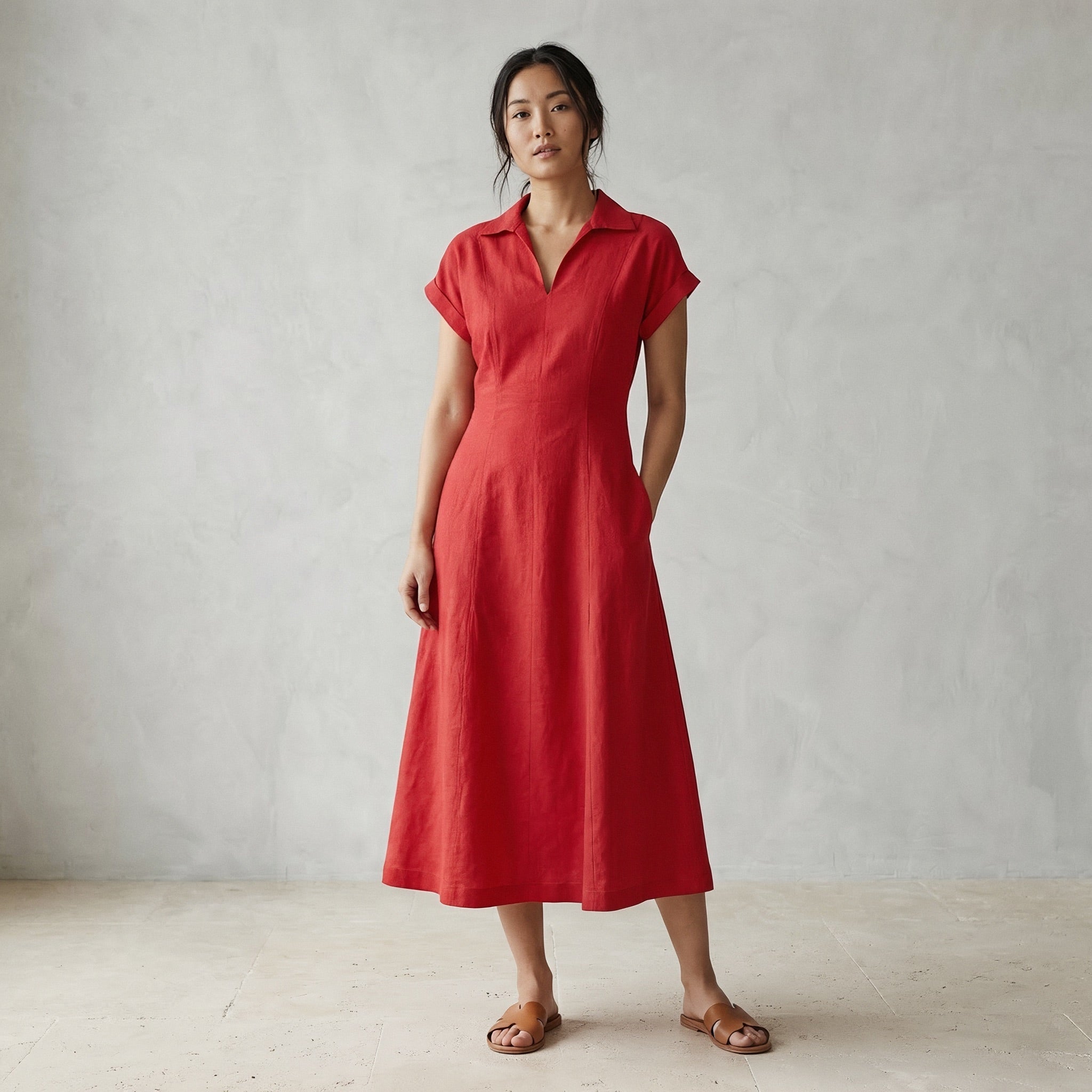 cherry red a line dress Royal Crimson Cherry Gown Teuta Matoshi