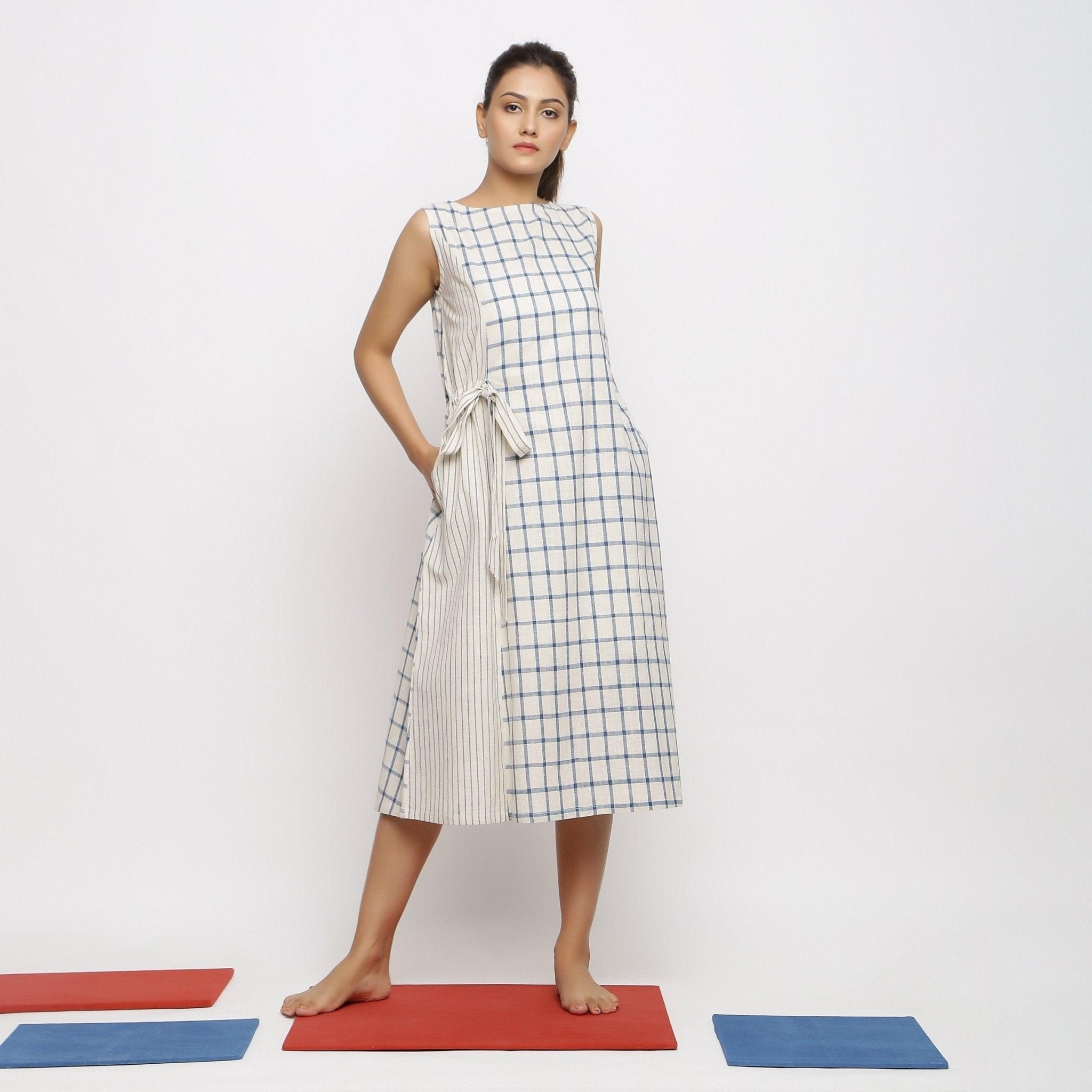 Ecru Midi Dress With Lace main image 1