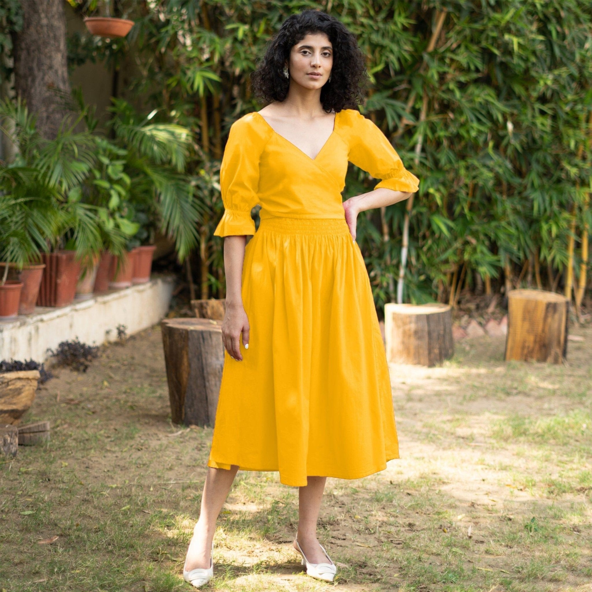 yellow gold midi dress Yellow Magnolia Midi Dress Teuta Matoshi