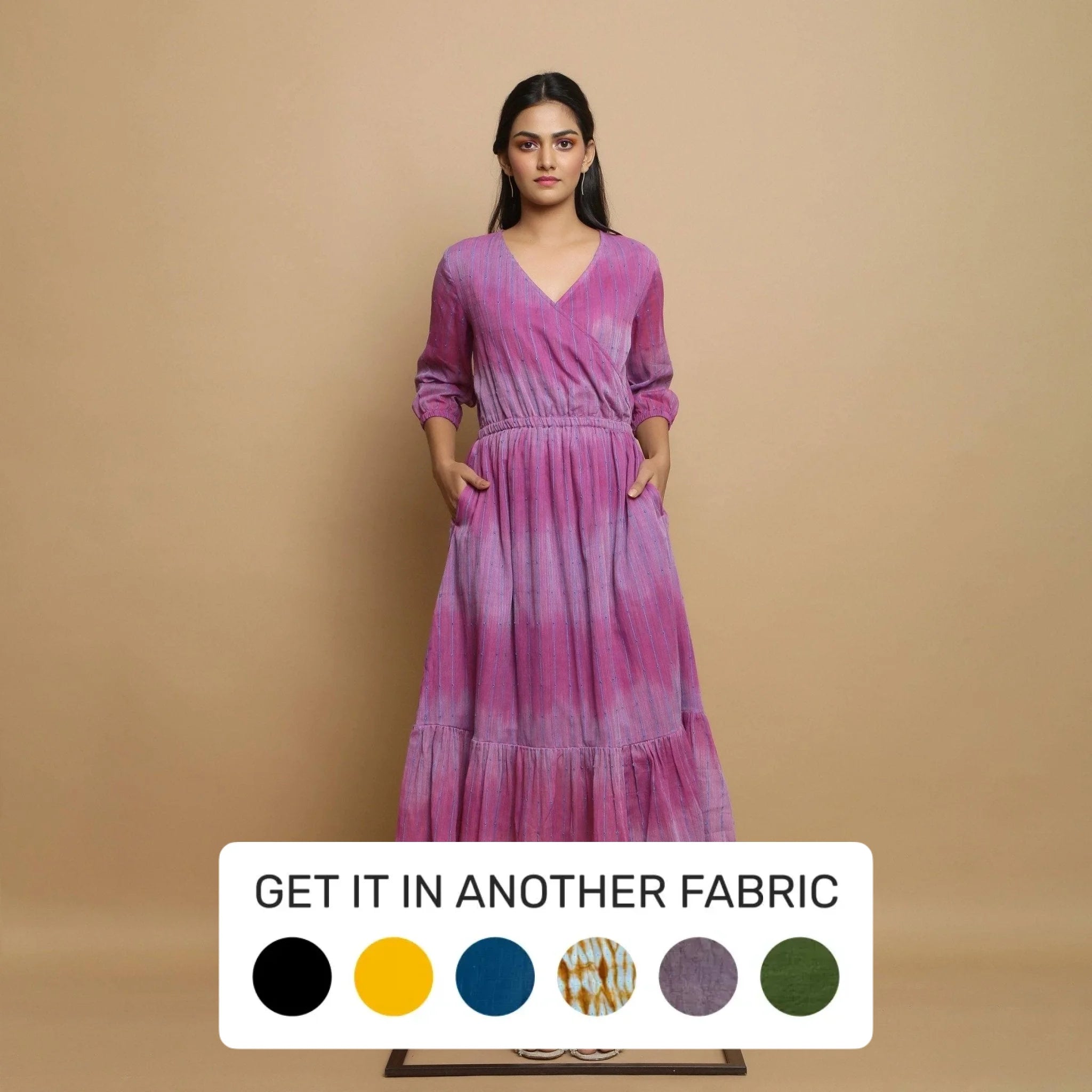 Lilac Stripes Cotton Asymmetrical Maxi Dress Lilac Stripes Cotton Asymmetrical Maxi Dress