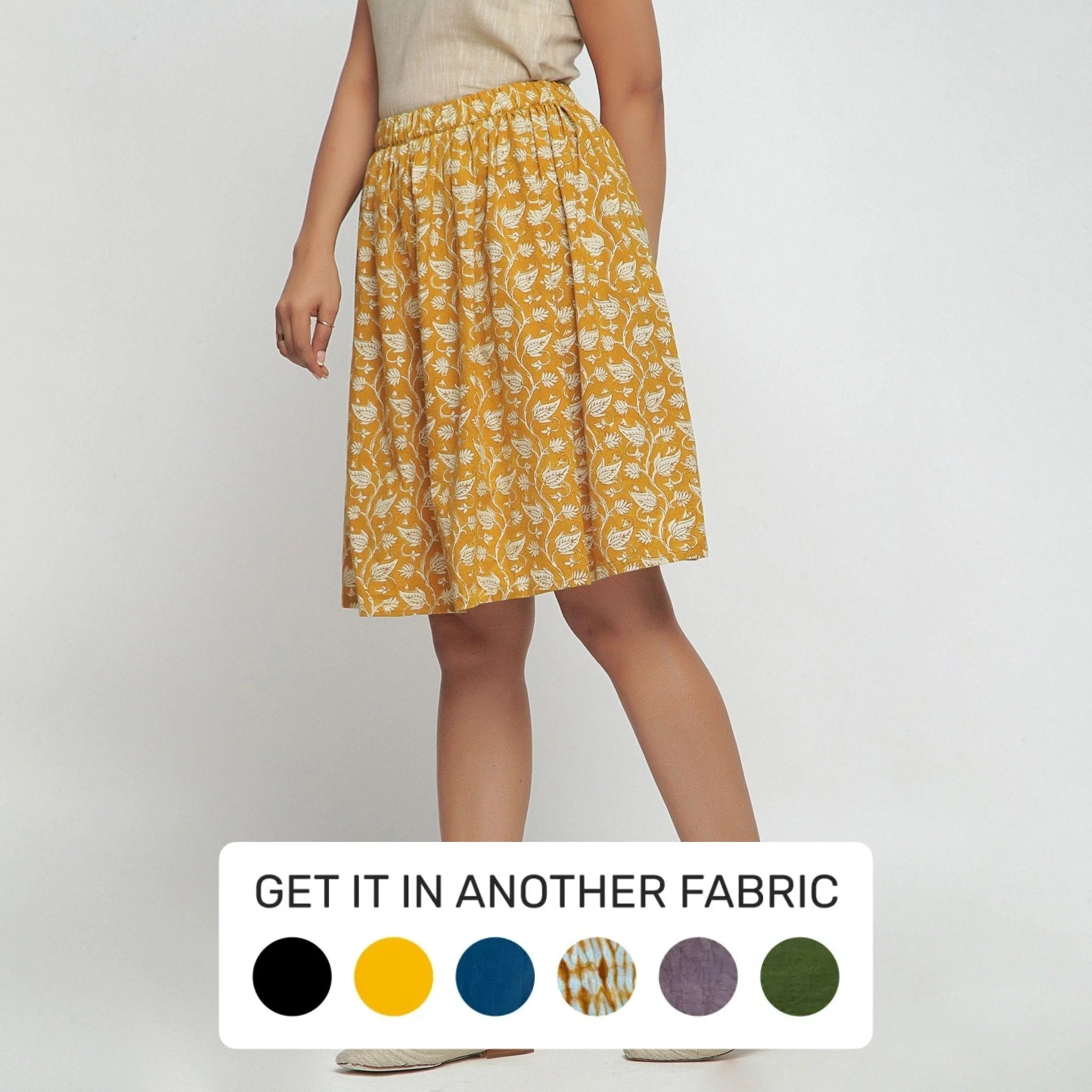 Cotton knit skirt knee length online