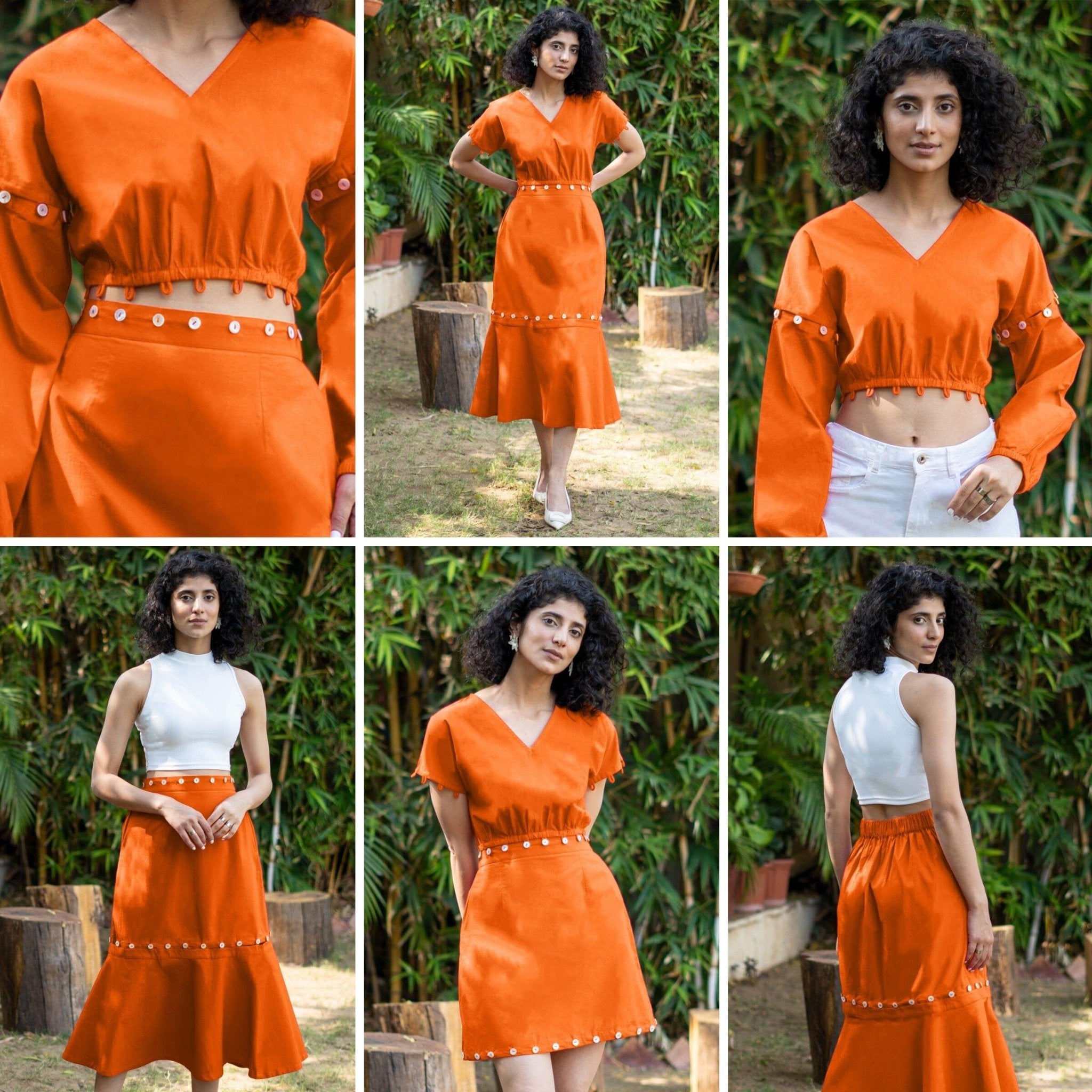 Poplin Short Co-ord- Poppy Orange main image 0