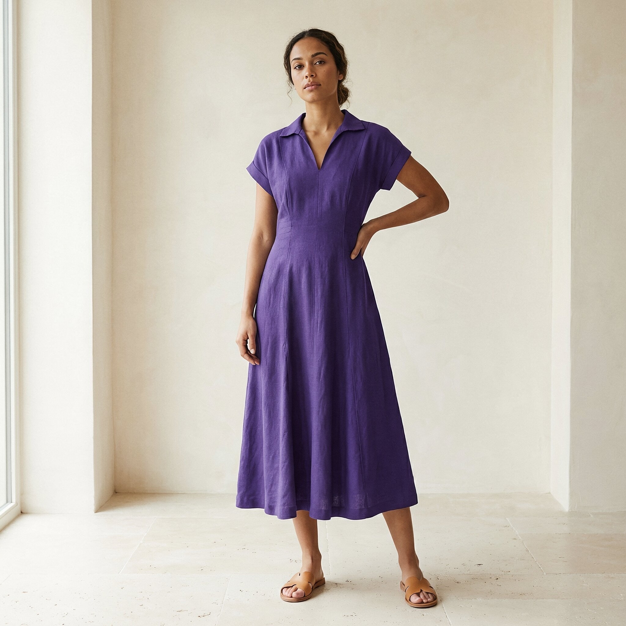 purple a line midi dress Lulus | Purple Tie-Strap A-Line Midi Dress | Womens | X-Small
