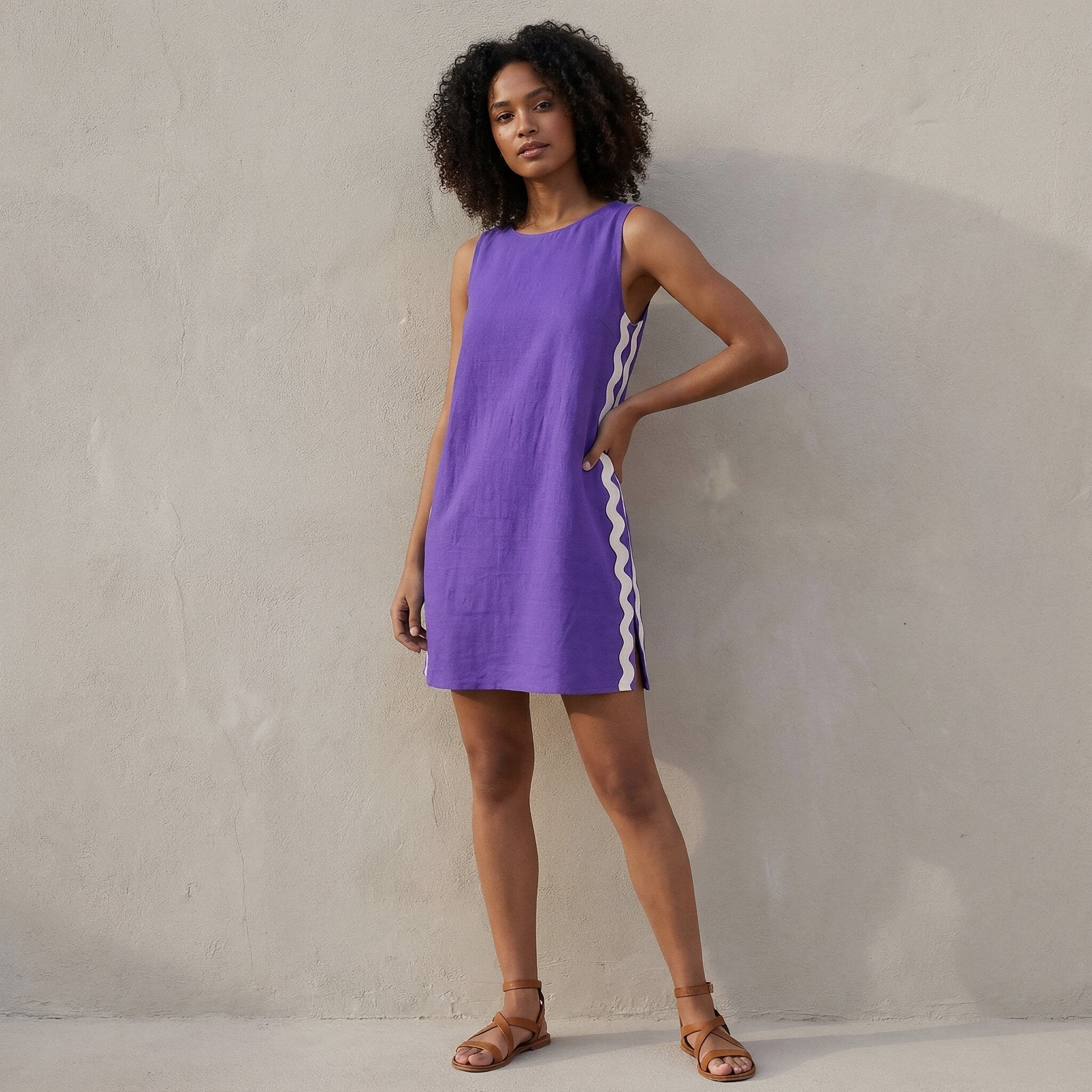 purple sleeveless shift dress Draper James Sadie Shift Dress