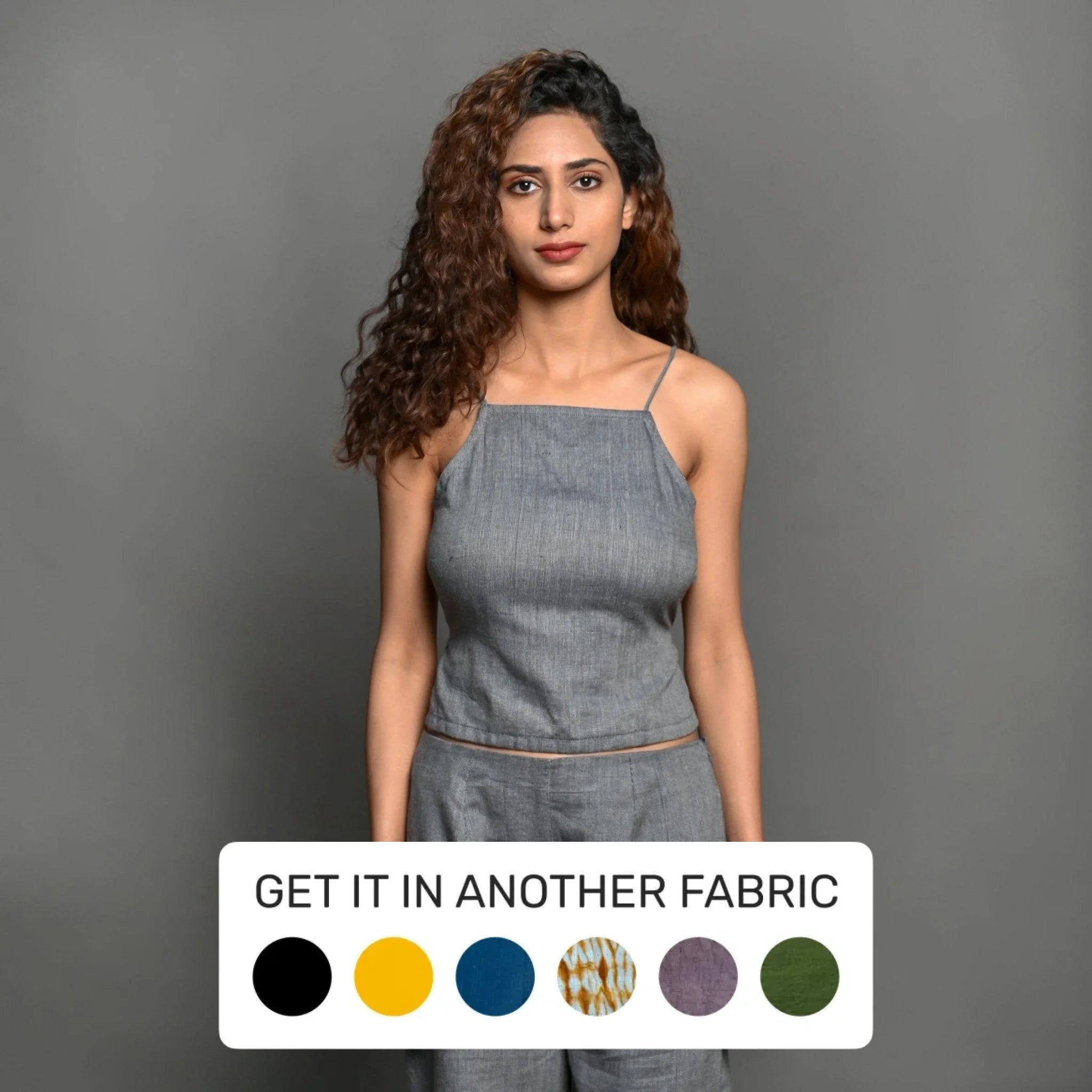 Buy Slate Grey Handspun Cotton Backless Camisole Top Online at