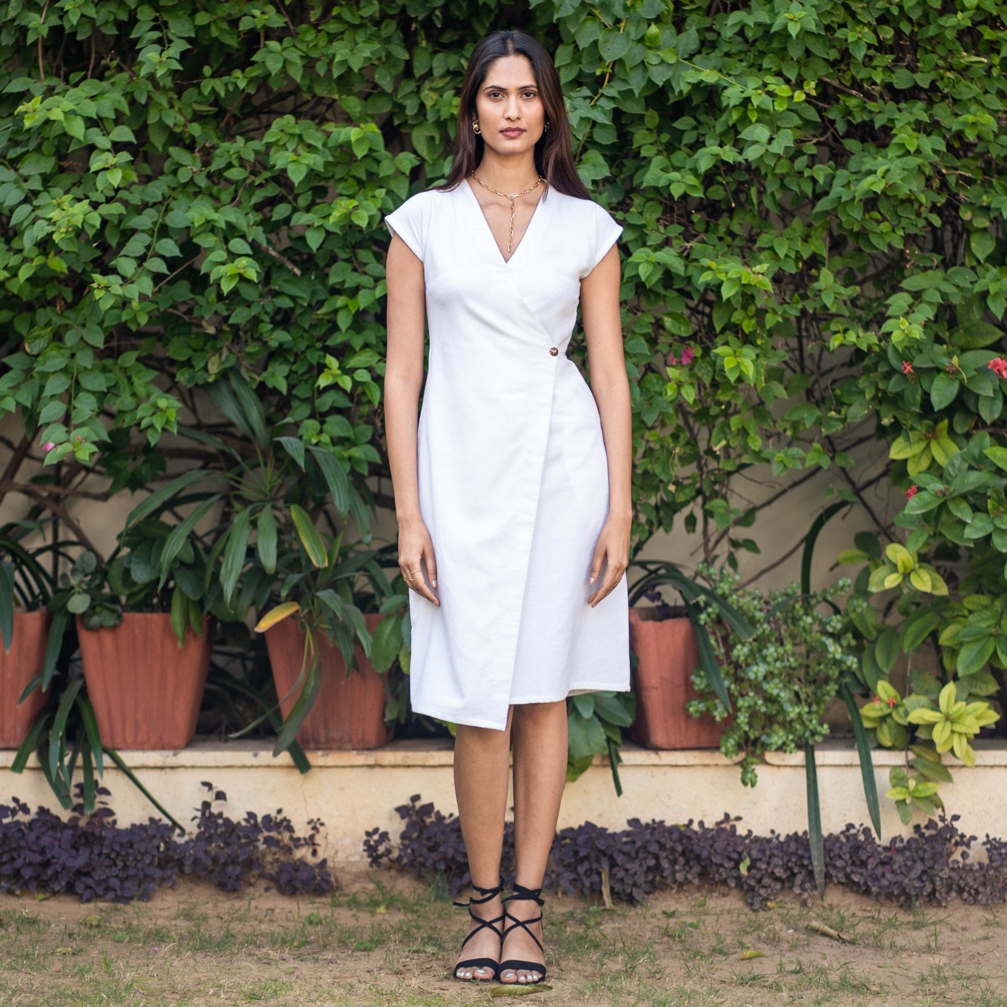corduroy dress knee length White Warm Cotton Wrap 52