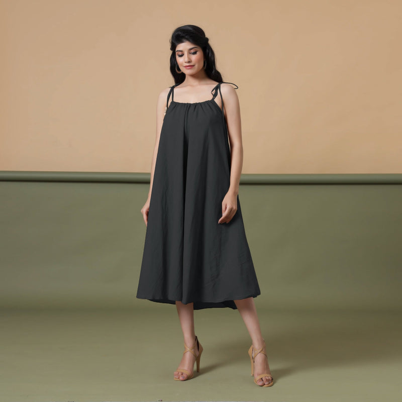 6-Way Convertible Black Tie-Dye Cotton Skirt Dress