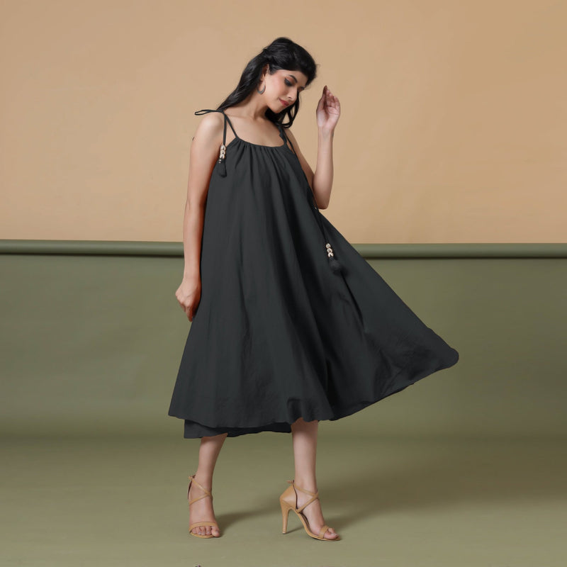 6-Way Convertible Black Tie-Dye Cotton Skirt Dress