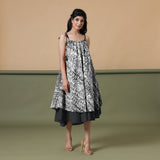 6-Way Convertible Black Tie-Dye Cotton Skirt Dress