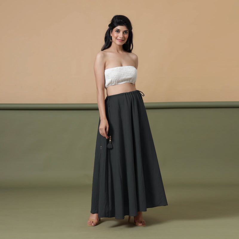 6-Way Convertible Black Tie-Dye Cotton Skirt Dress