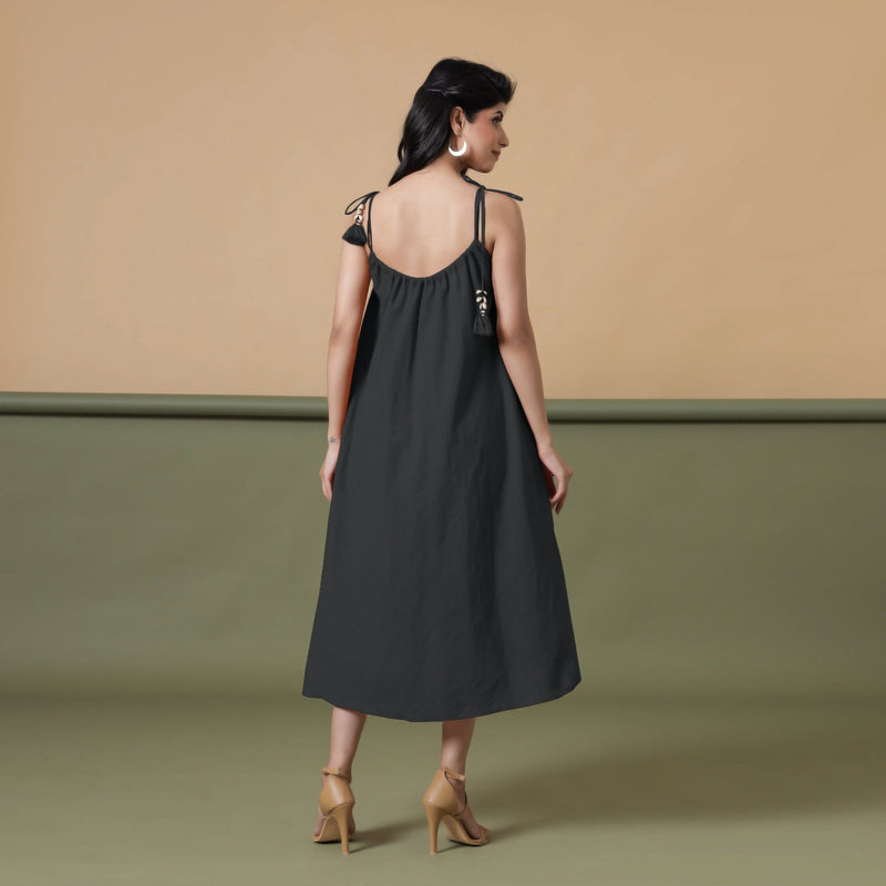 6-Way Convertible Black Tie-Dye Cotton Skirt Dress