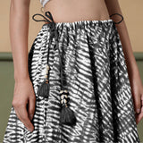 6-Way Convertible Black Tie-Dye Cotton Skirt Dress
