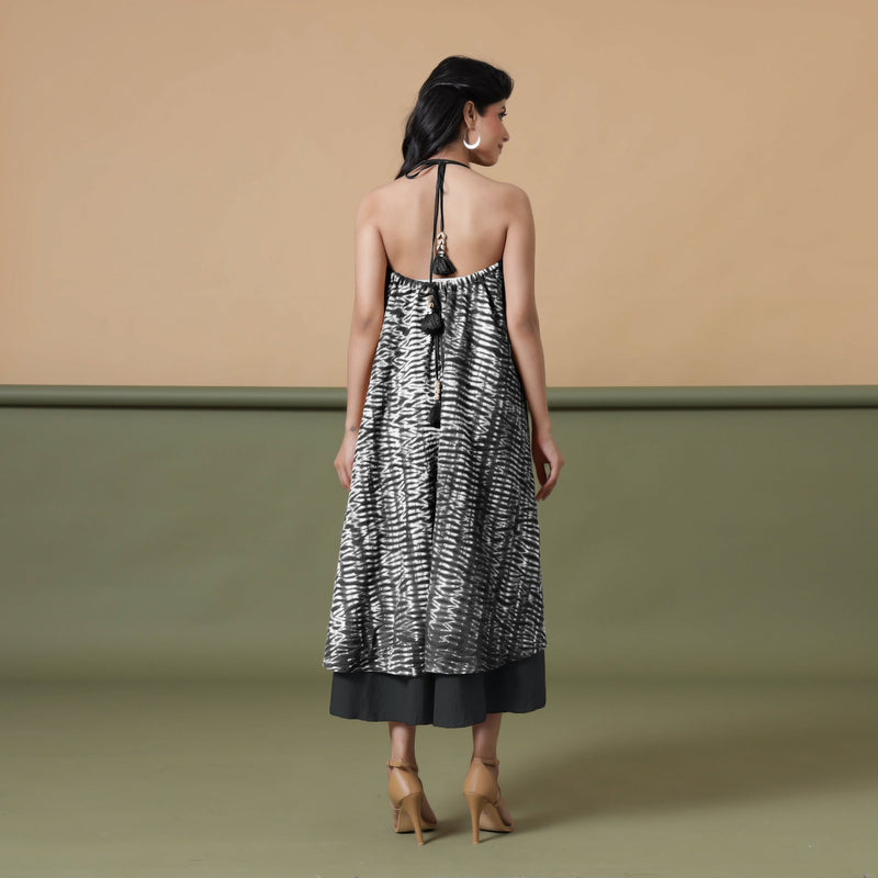 6-Way Convertible Black Tie-Dye Cotton Skirt Dress