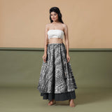 6-Way Convertible Black Tie-Dye Cotton Skirt Dress