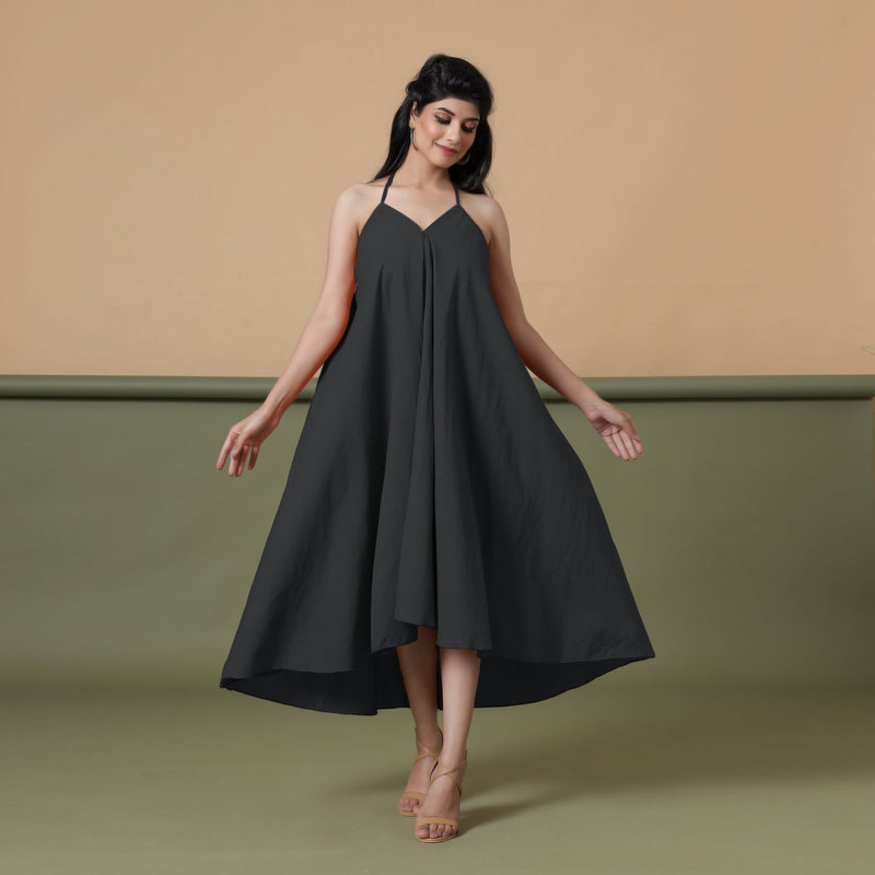 6-Way Convertible Black Tie-Dye Cotton Skirt Dress