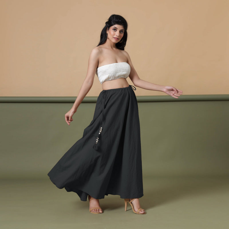 6-Way Convertible Black Tie-Dye Cotton Skirt Dress