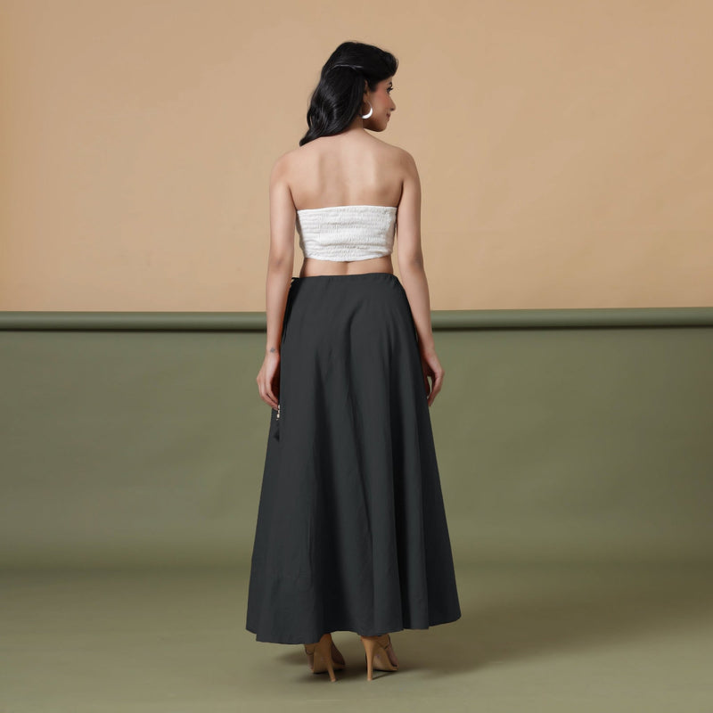 6-Way Convertible Black Tie-Dye Cotton Skirt Dress