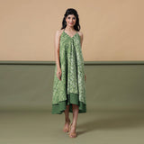 6-Way Convertible Forest Green Tie-Dye Cotton Skirt Dress