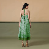 6-Way Convertible Forest Green Tie-Dye Cotton Skirt Dress