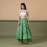 6-Way Convertible Forest Green Tie-Dye Cotton Skirt Dress