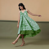 6-Way Convertible Forest Green Tie-Dye Cotton Skirt Dress