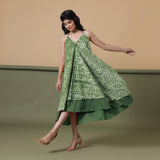 6-Way Convertible Forest Green Tie-Dye Cotton Skirt Dress