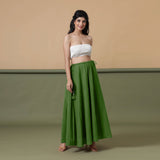 6-Way Convertible Forest Green Tie-Dye Cotton Skirt Dress
