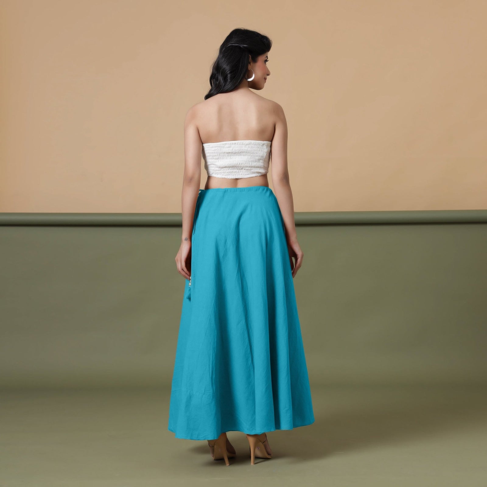 tie dye bridesmaid dresses 6-Way Convertible Ocean Blue Tie-Dye Cotton Skirt Dress 19