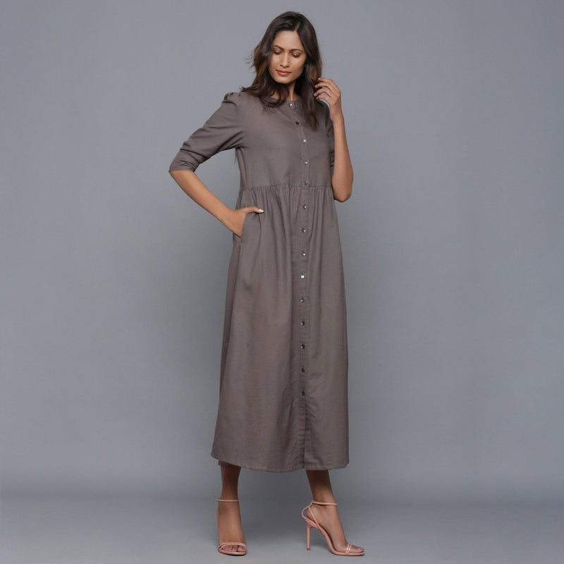 ash grey dress Dusty Blue Bridesmaid Dress Crepe Size XS