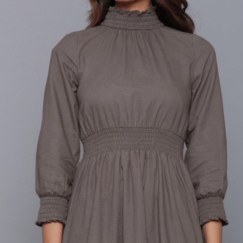 cotton gray dress Grey Cotton Maxi Dress cottonchalk