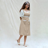 Beige Cotton Flax Comfort Fit Apron