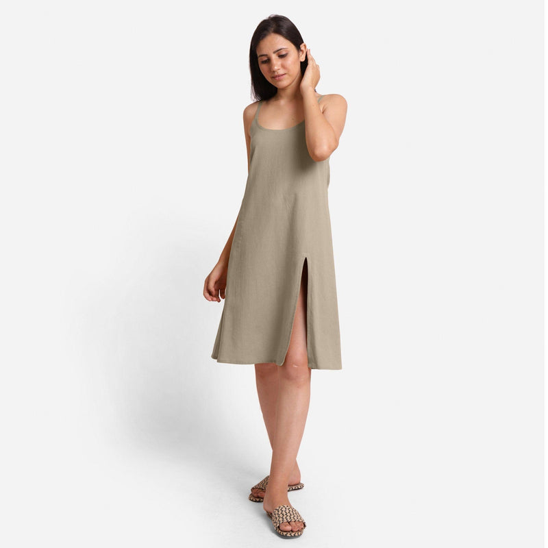 beige strappy dress Elina Strap Dress Beige