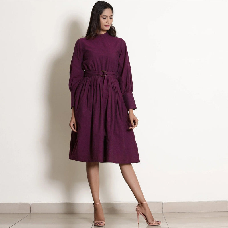 Buy Berry Wine Warm Cotton Fit Knee Length Fit and Flare Dress Online at SeamsFriendly Buy Berry Wine Warm Cotton Fit Knee Length Fit and Flare Dress Online at SeamsFriendly