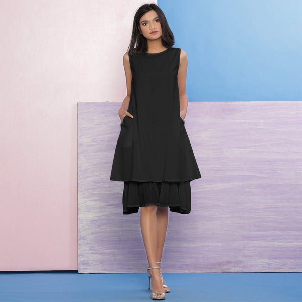 a line dress below knee Lorraine in Solid Below the Knee A-Line