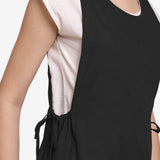 Black 100% Cotton Sleeveless Pinafore Jumpsuit