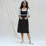 Black Cotton Flax Comfort Fit Apron