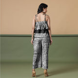 Black Tie-Dye Ankle Length Cotton Camisole Jumpsuit