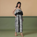 Black Tie-Dye Ankle Length Cotton Camisole Jumpsuit