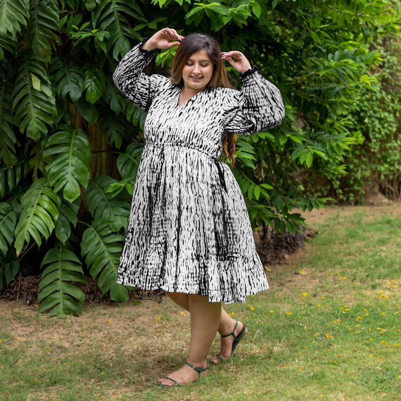 knee length bohemian dress 3/4 Sleeve Knee Length Folded Floral Print Chinese Style Casual Dress IDREAMMART