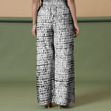 Black Tie-Dye Cotton High-Rise Elasticated Wide Legged Pant