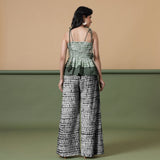 Black Tie-Dye Cotton High-Rise Elasticated Wide Legged Pant