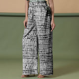 Black Tie-Dye Cotton High-Rise Elasticated Wide Legged Pant