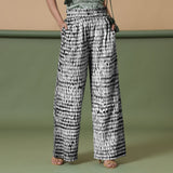 Black Tie-Dye Cotton High-Rise Elasticated Wide Legged Pant