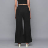 Black Warm Cotton Corduroy Elasticated Bootcut Pant