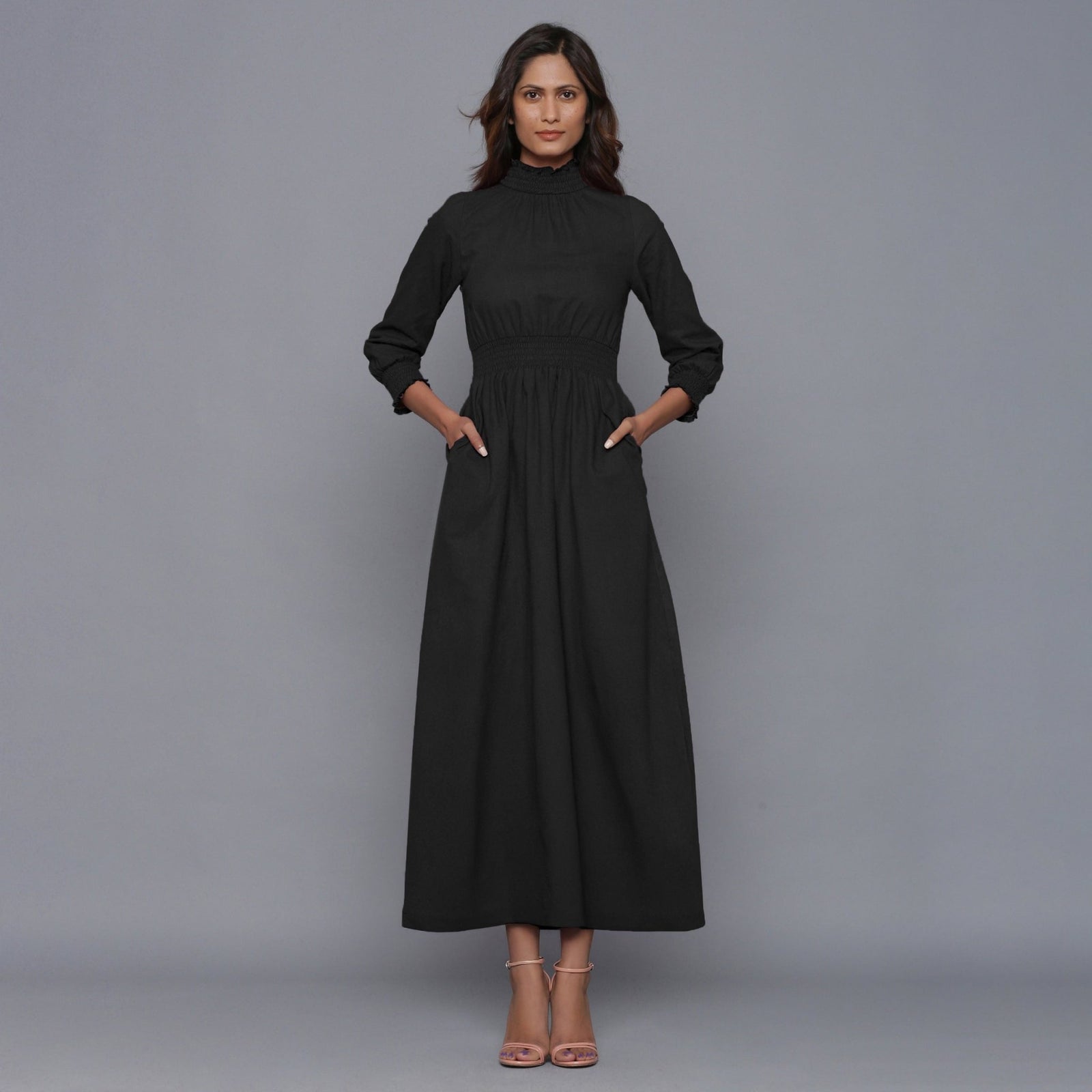 long sleeve formal black dress La Femme Long Formal Plus-Size Dress with Lace Sleeves Black / 16W