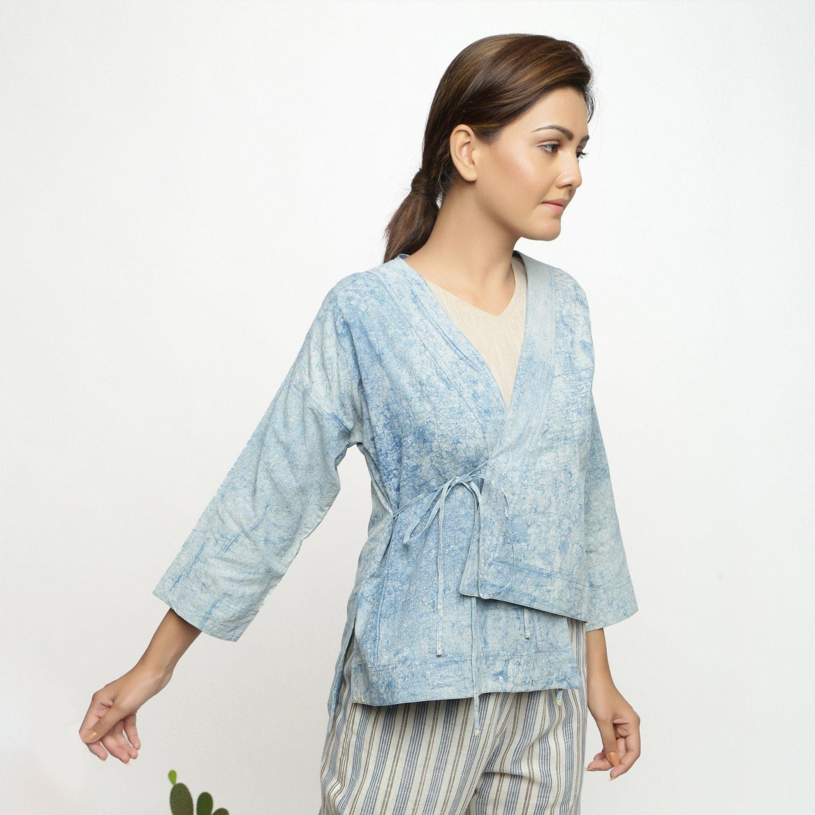 ジャケット・アウター EODUP design cotton short jacket Textured Towel Short Sleeve Zip Up Crop Jacket* – Flowers By