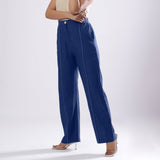 Blue Handspun 100% Cotton Mid-Rise Elasticated Pant