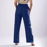 Blue Handspun 100% Cotton Mid-Rise Elasticated Pant