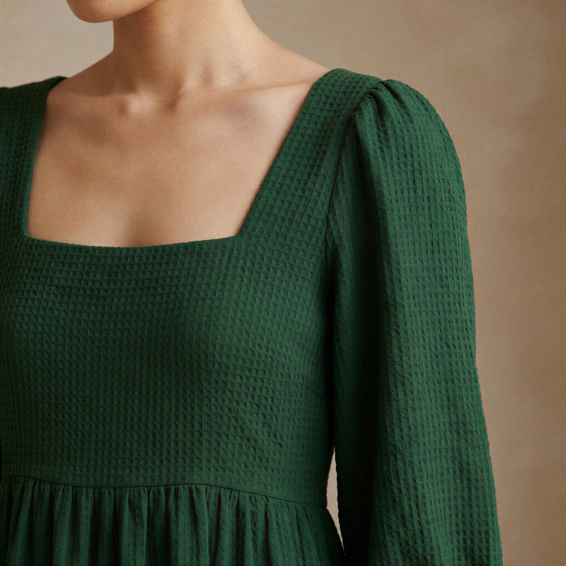 slim fit dress slacks Emerald Waffle Knit Sweater Dress